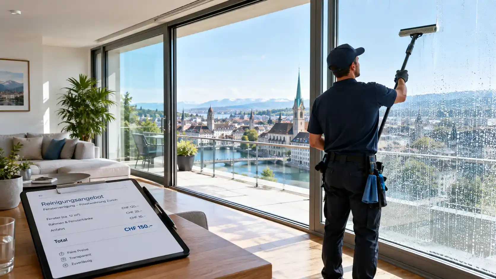 Fensterreinigung Zürich mit professioneller Reinigung und transparenter Preisgestaltung