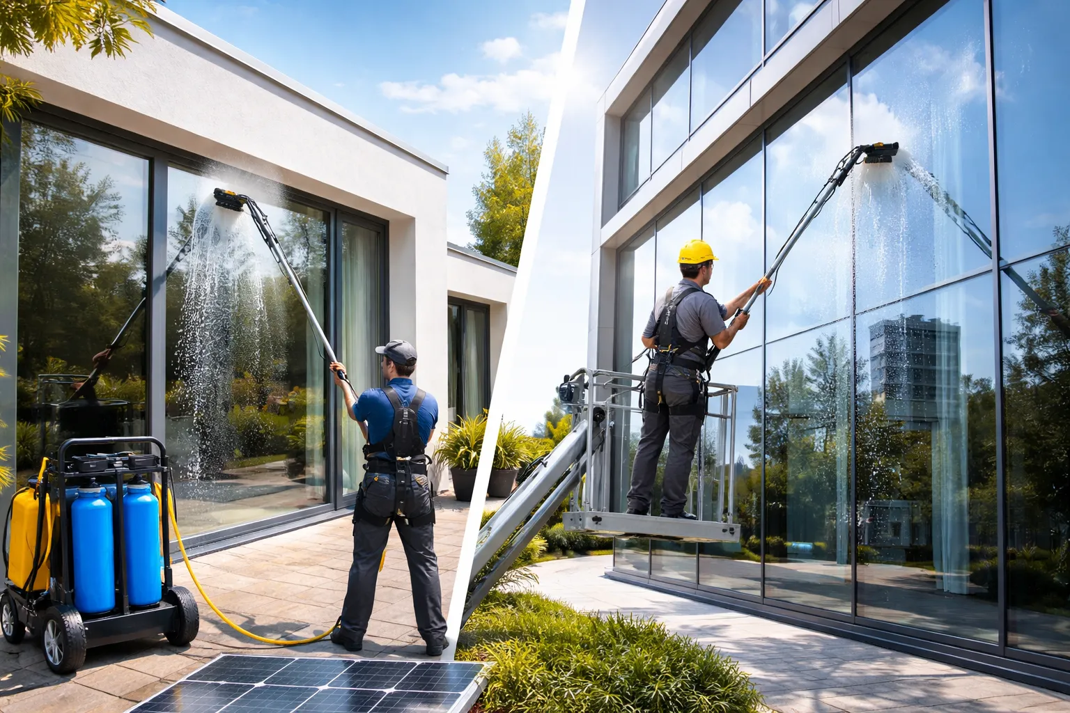 Fensterreinigung mit Osmosewasser für Privat und Gewerbe