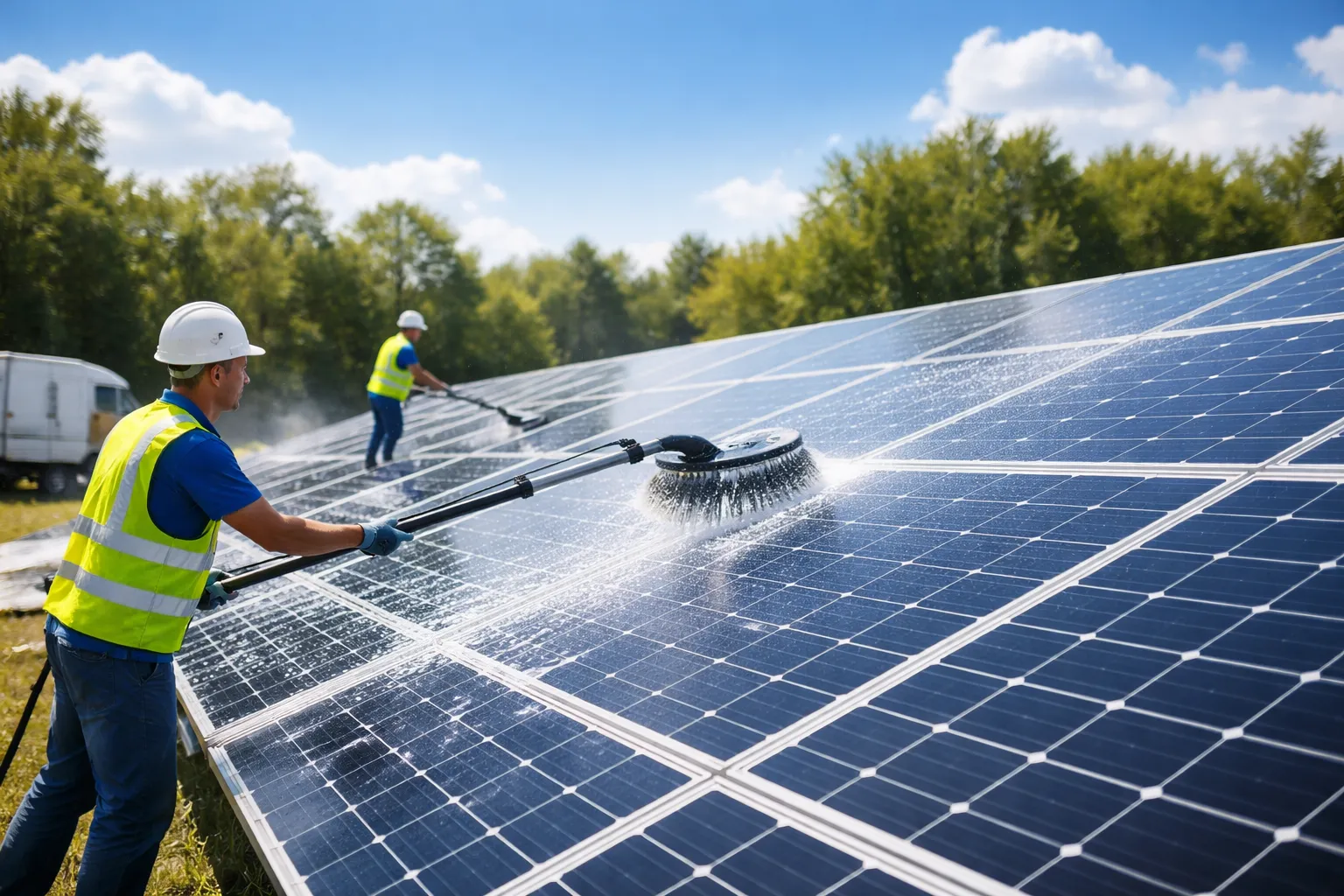 Reinigung von Solarpanels