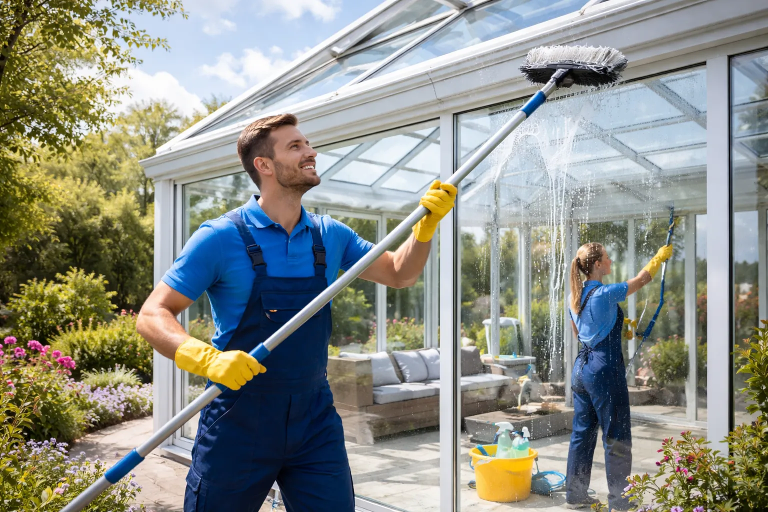 Wintergartenreinigung